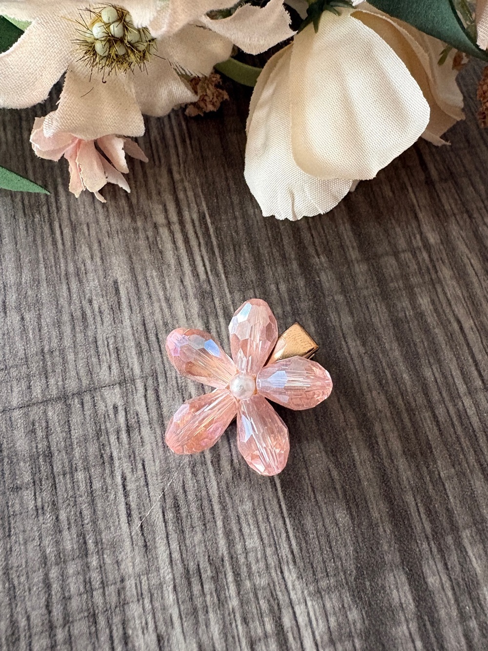 NEW Glass Crystal Flower Hair Clip